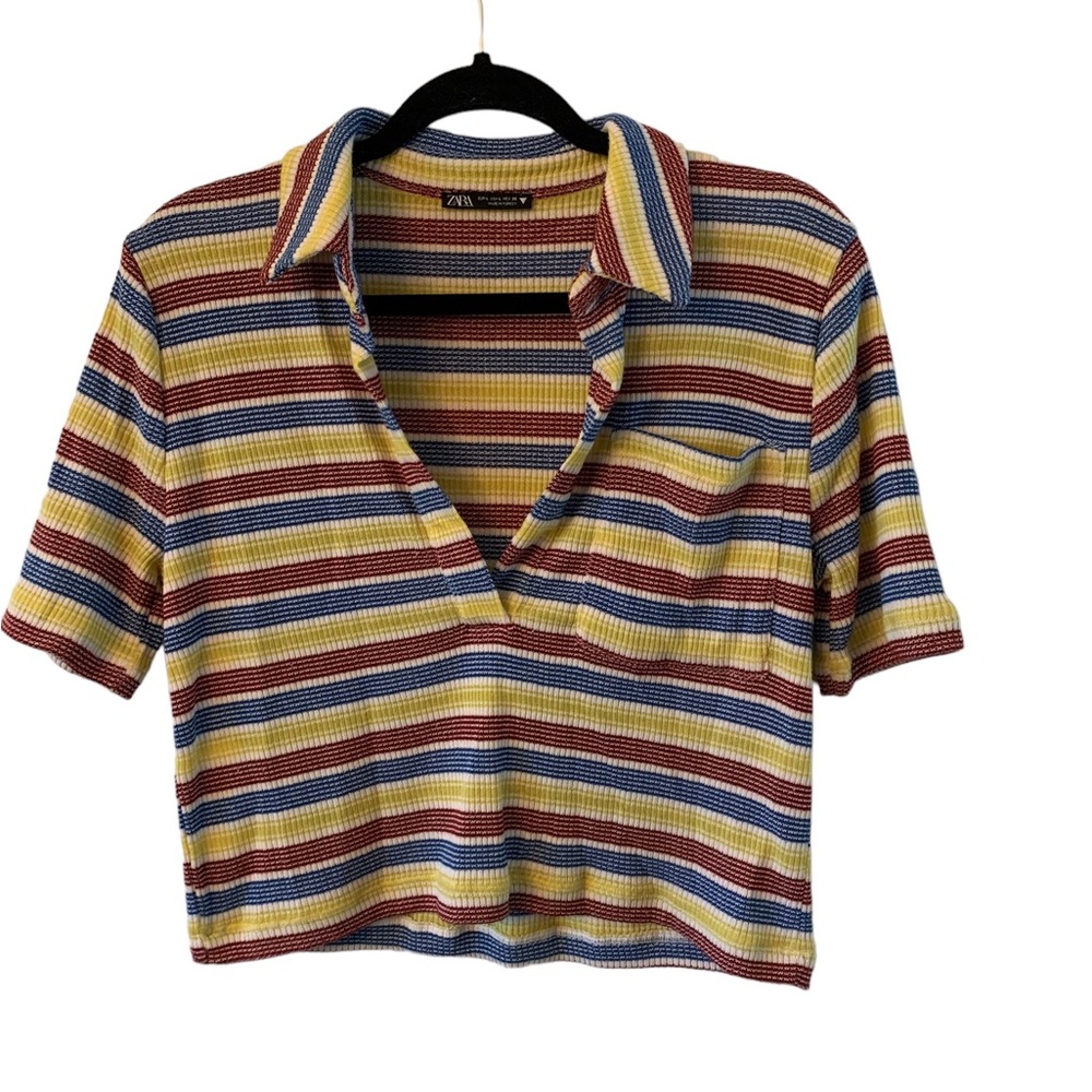 Zara Multicolor Striped Crop Top
